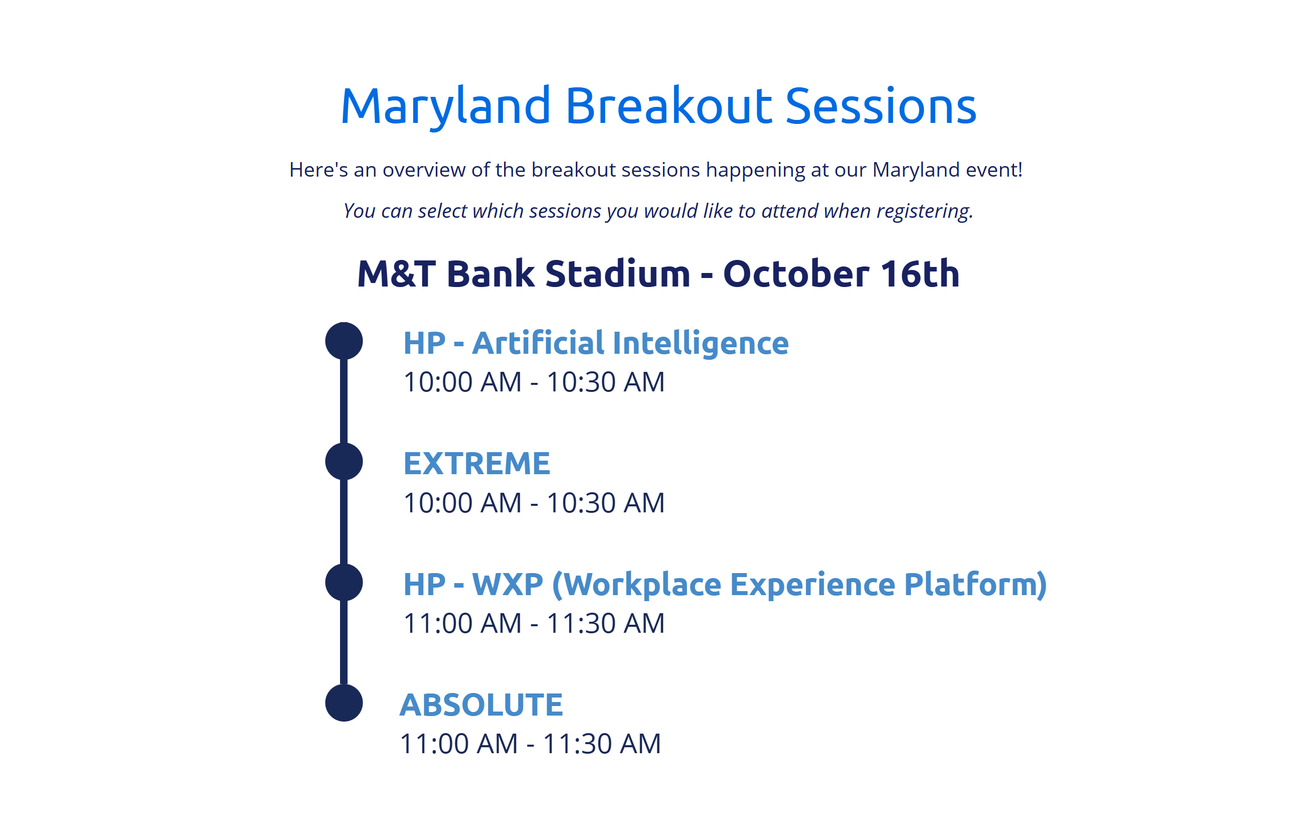 MD breakout sessions